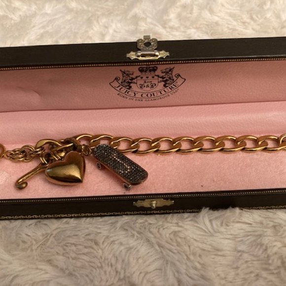 Juicy Couture | Chunky Gold Link Charm Bracelet Authentic - Picture 3 of 8